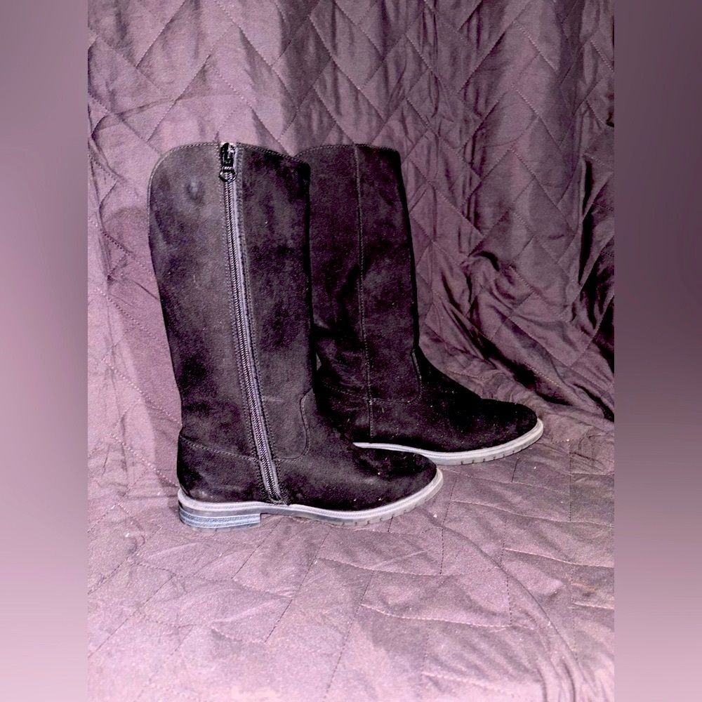 Black Suede Girls Boots